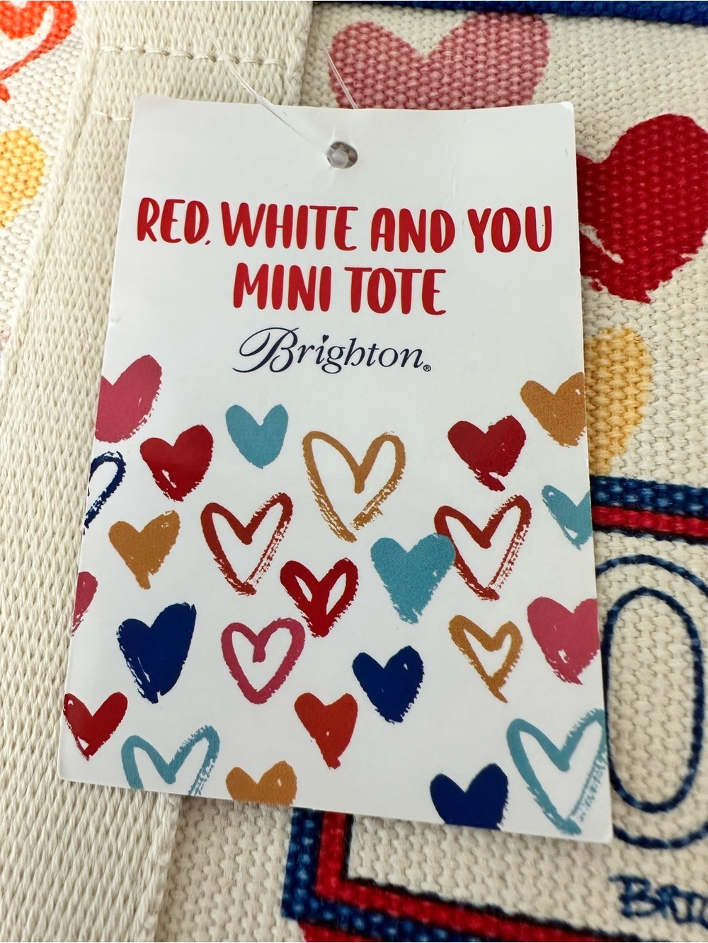 Brighton Red White and You Mini Tote Bag with Crossbody Strap - Picture 10 of 11